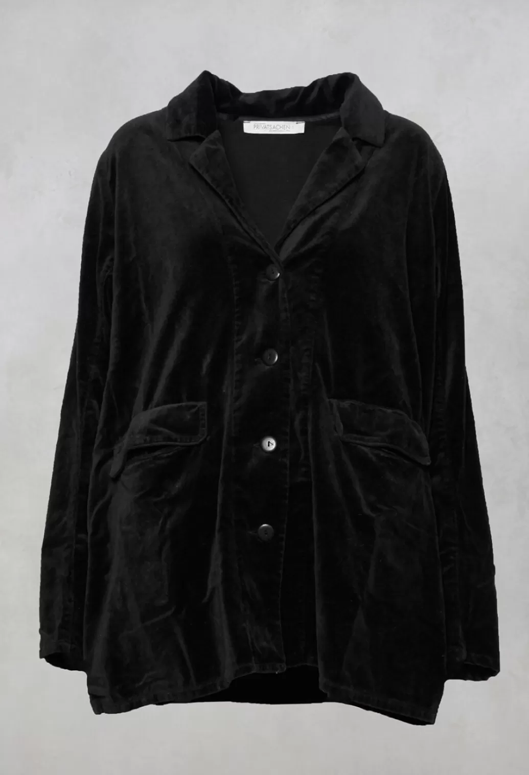 Jackets^Privatsachen Velvet Jacket With Collar In Kaviar Black