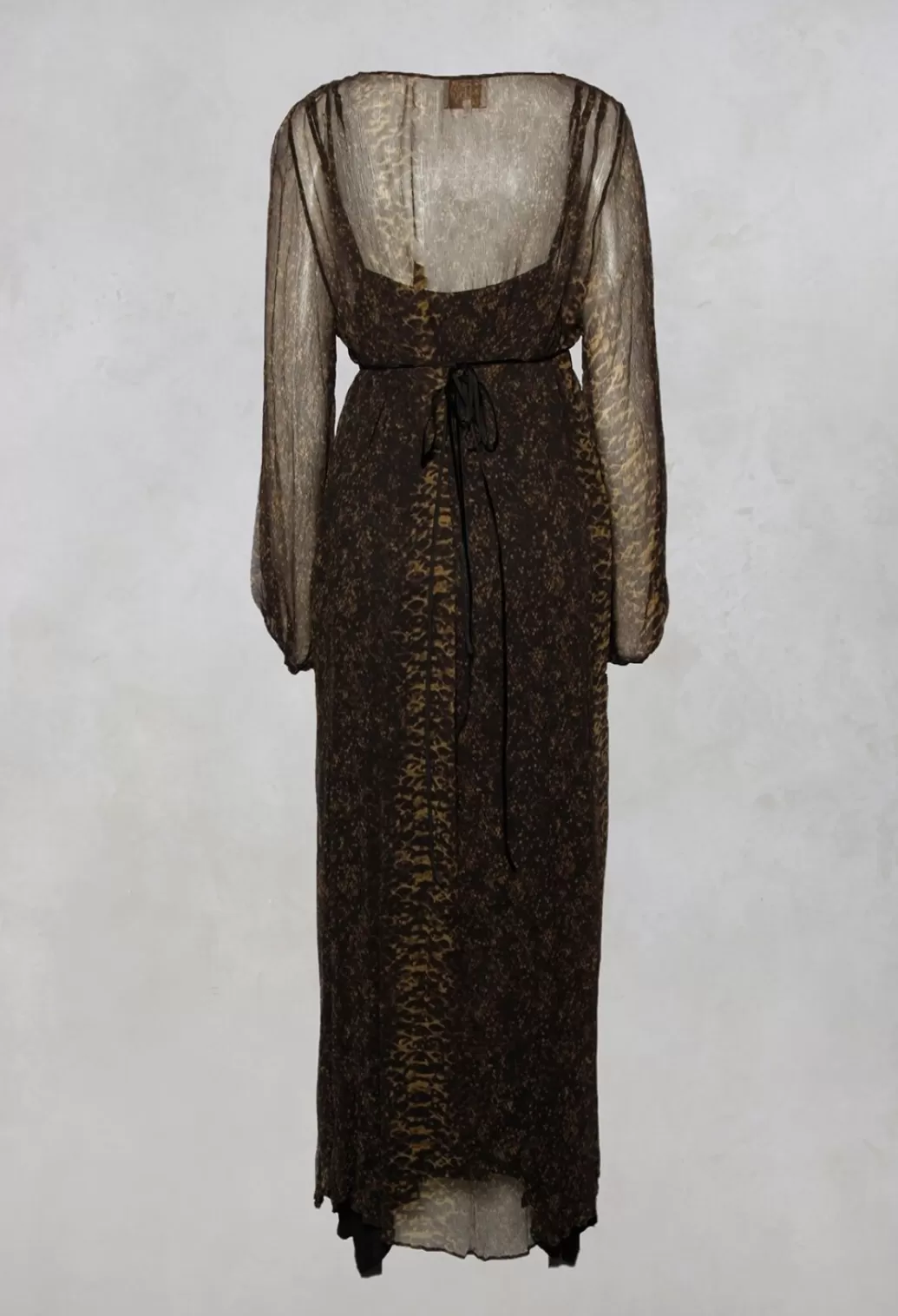 Dresses^T.ba Vestido Maxi Dress In Black Print With Gold Metal Embellishment