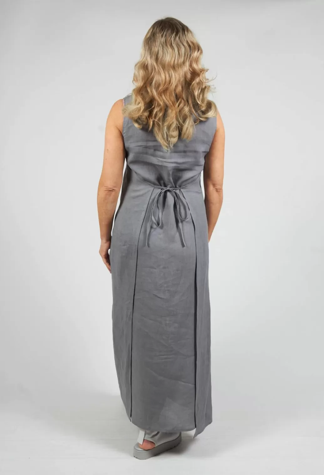 Shirts & Blouses^Sarah Pacini V-Neck Linen Dress In Grey