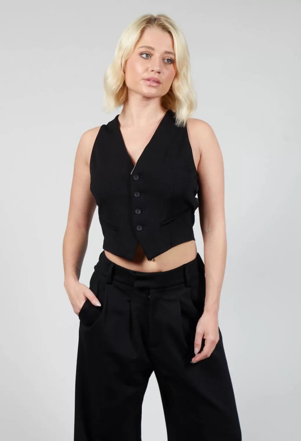 Jackets^Nostra Santissima Waistcoat With Faux Front Pockets In Black