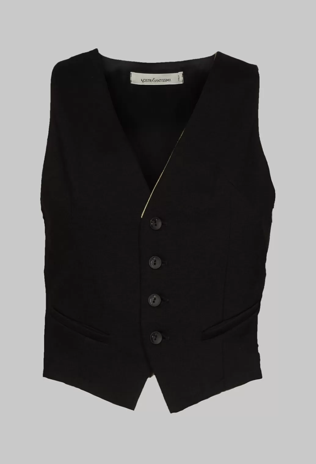 Jackets^Nostra Santissima Waistcoat With Faux Front Pockets In Black