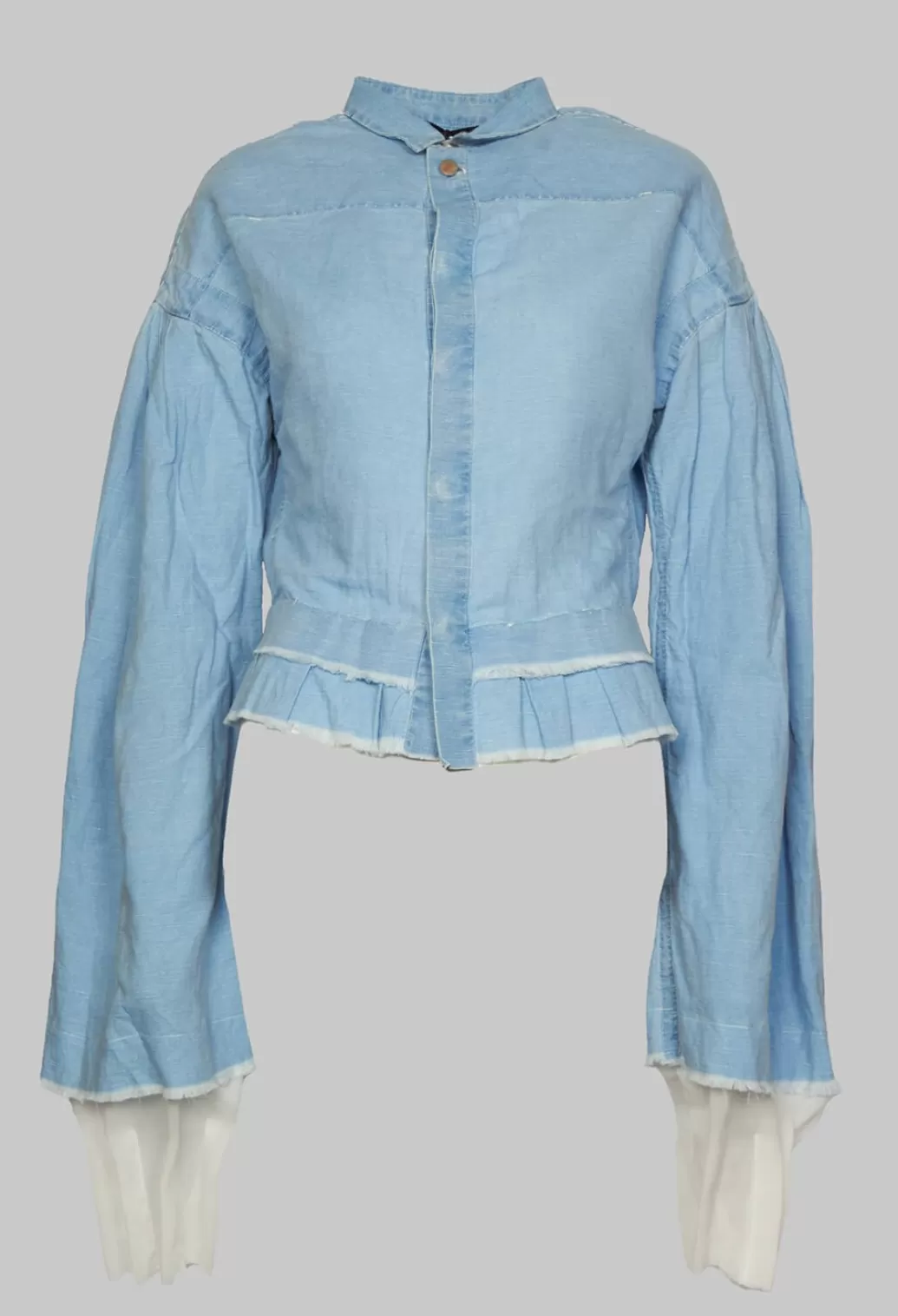 Shirts & Blouses^Umit Unal Wide Sleeve Shirt With Distressed Detail In Light Blue