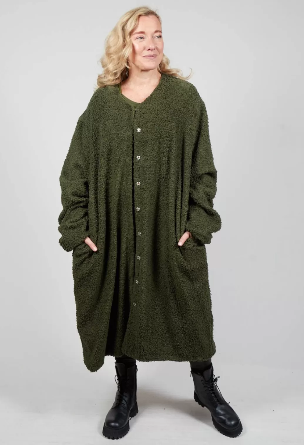 Coats^Privatsachen Wurdigeh Teddy Coat In Avocado Green