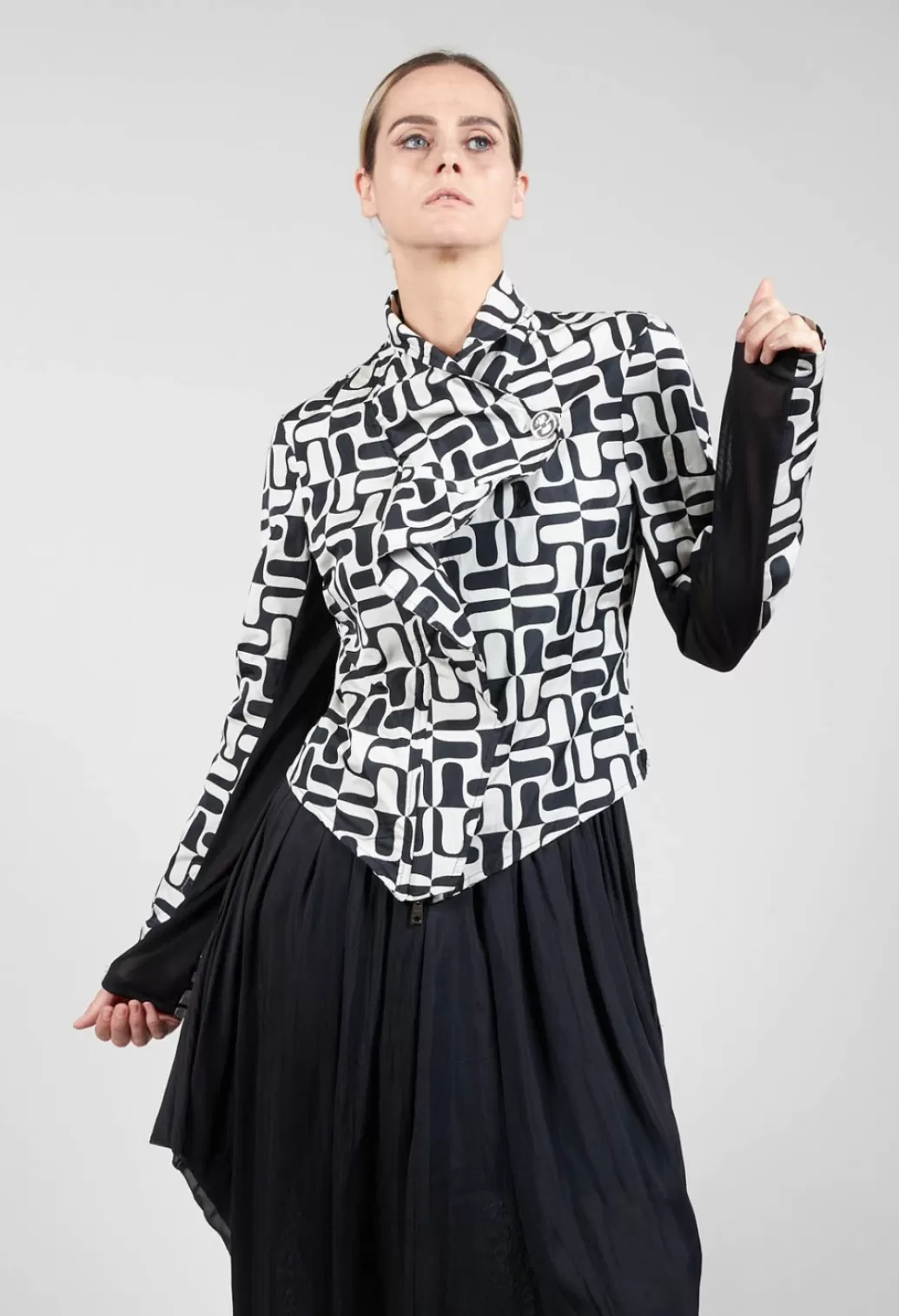 Jackets^La Haine Zip Up Jacket With Mesh Panel Detail In Black And White