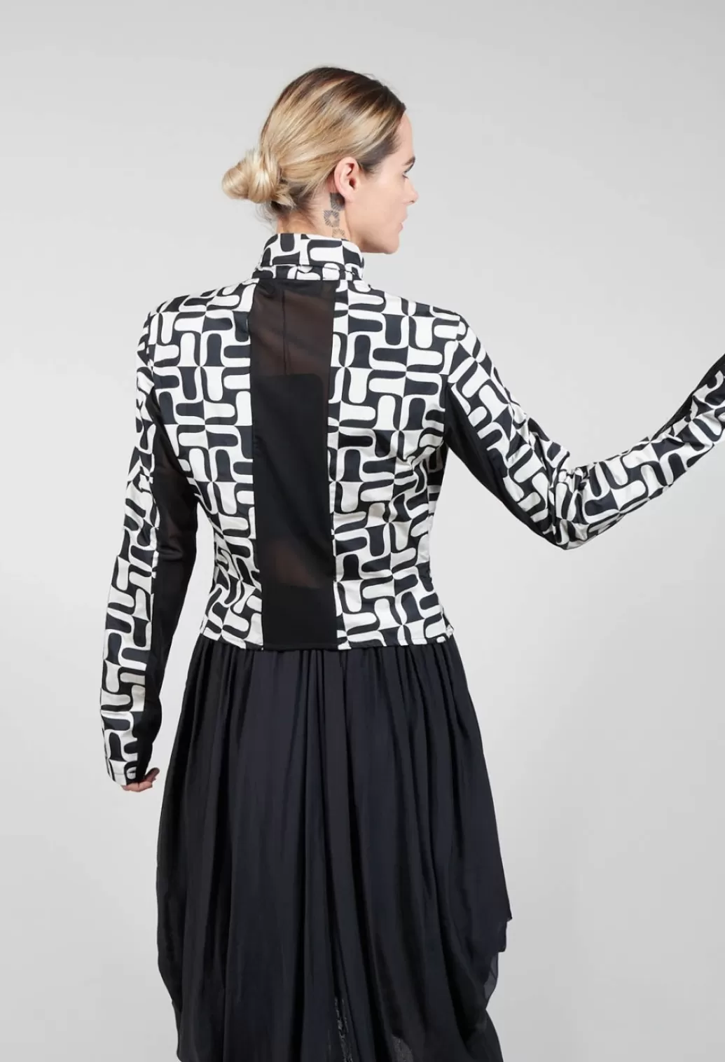 Jackets^La Haine Zip Up Jacket With Mesh Panel Detail In Black And White