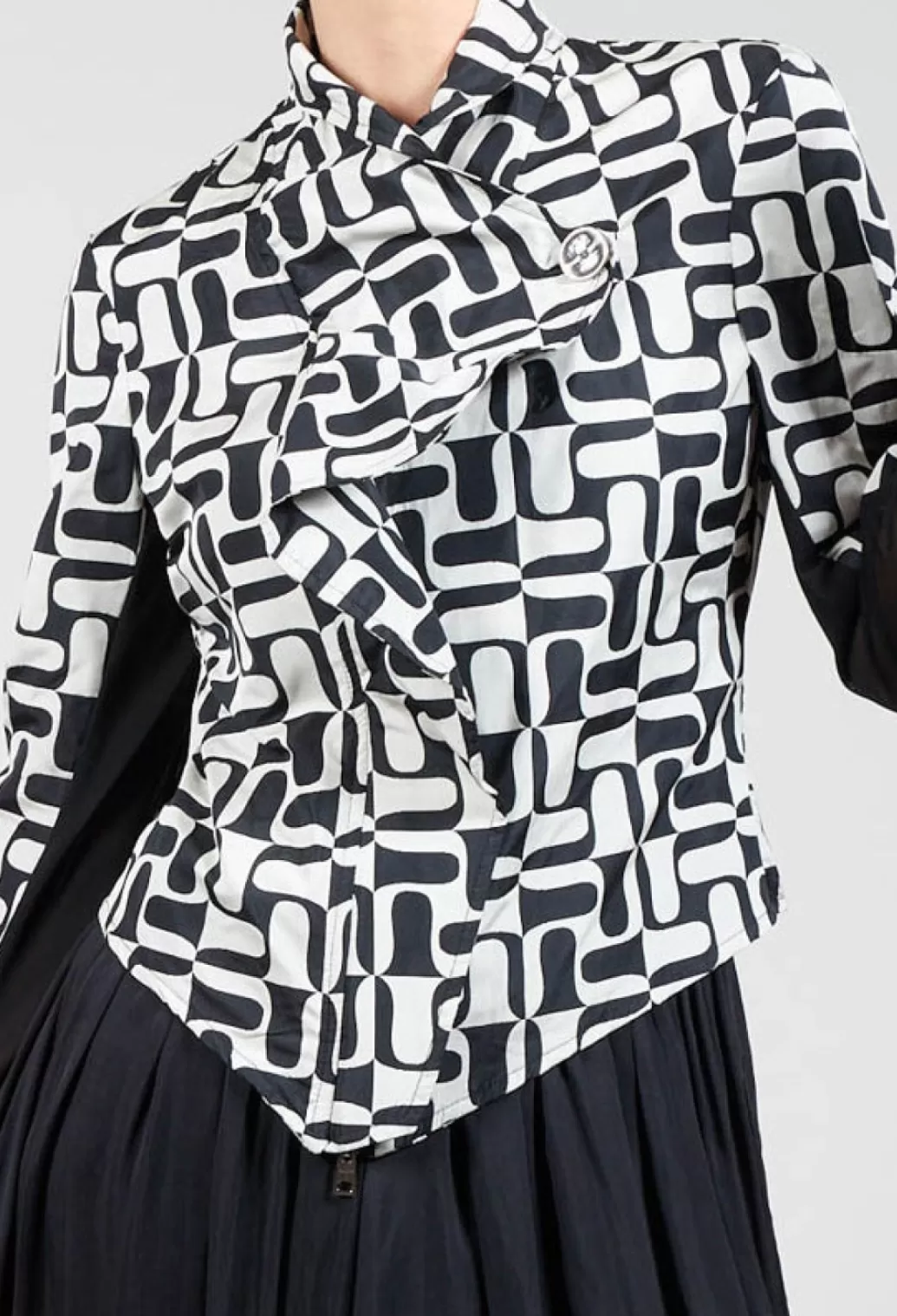 Jackets^La Haine Zip Up Jacket With Mesh Panel Detail In Black And White